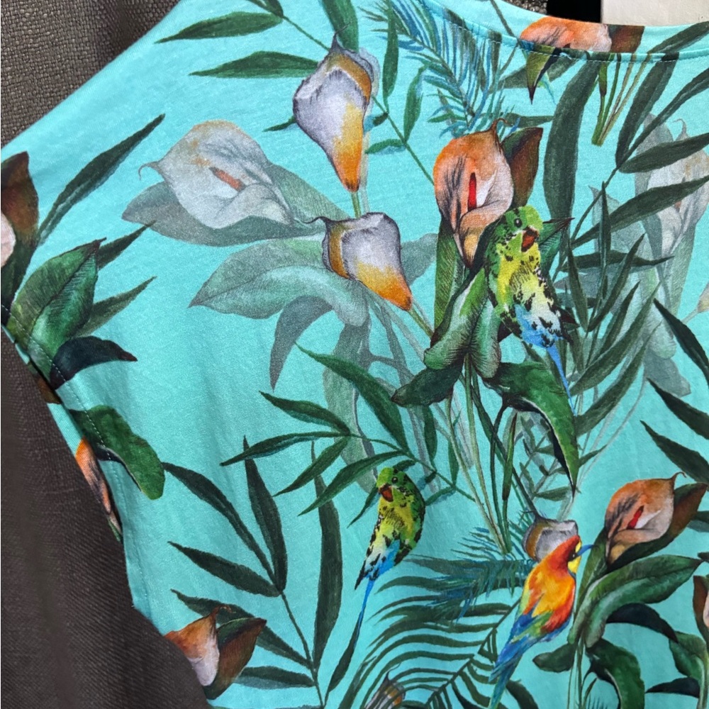 Johnny Was New Without Tags,Green and Orange dress, with Cap Sleeves Small - Picture 9 of 10
